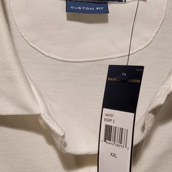 NEW WITH TAGS POLO RALPH LAUREN BIG PONY POLO SHIRT XXL CUSTOM FIT WHITE - Picture 3 of 4